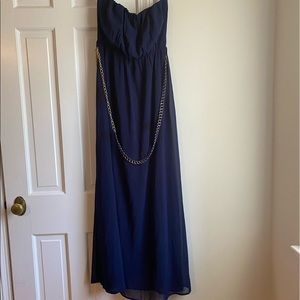 Papaya Navy Maxi Strapless Dress NWT size S